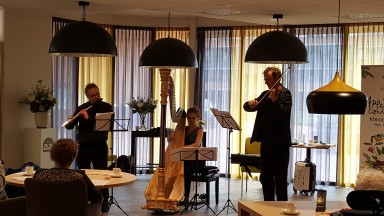 Utrechts Harp Trio geeft Appeltaartconcert in Spectrum & Vijverhof