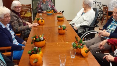 Herfststukjes met pompoen