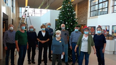 Mozaiek volledig gehuld in kerstsfeer