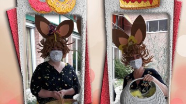 Bezoek van de paashaas