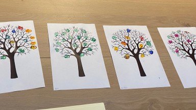 Nog meer herfstbomen in Mozaiek