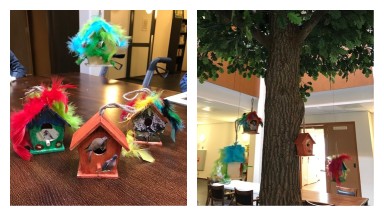 Gepimpte vogelhuisjes in Atrium Mozaiek