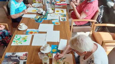 Schilderen met het Franse thema in Mozaiek